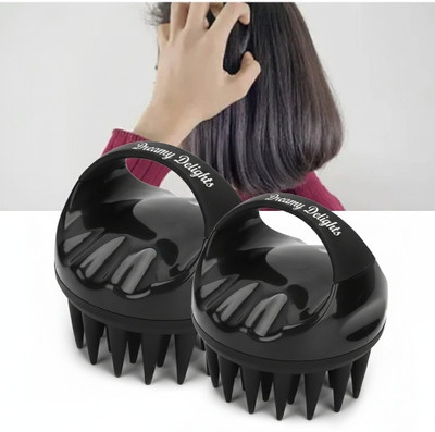Dreamy Delights Hair Scalp Massager Brush | Soft Silicone Scrubber for Hair Growth Dandruff Care