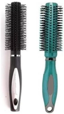 GLOW FIRST Round Roller Comb / Hair Stylling Brush pack of 2