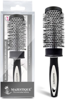 MAJESTIQUE Blow Dryer Brush, Large Ceramic Ion Brush, Drying Straightening Curling (2 Inch)