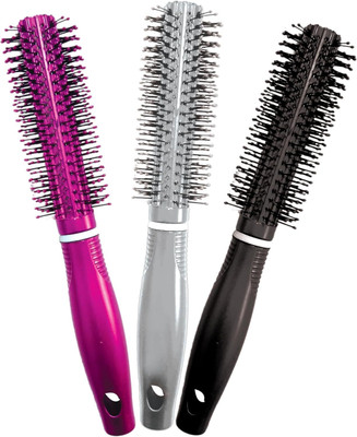 Diversa Round Hair Brush, Curling Brush for Blow Drying, Adding Curls & Waves, Pack of 3