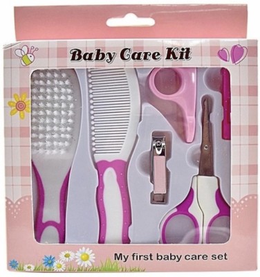 Little Chics Best Quality Healthcare Kit for Newborn Baby Kids Nail Hair Grooming Brush- Pink