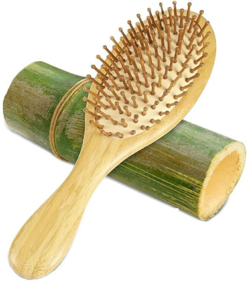 Koccido Bamboo wooden Paddle hair brush for men women Curly hair