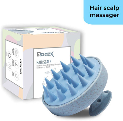 ESZAZX Scalp Shampoo Brush, Eco-friendly Wheat Straw body with Soft Silicon Bristles