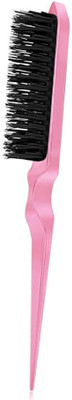 Pinaka Teasing Brush Rat Tail Combs for Back Combing Hair Care Scalp Massage Pink