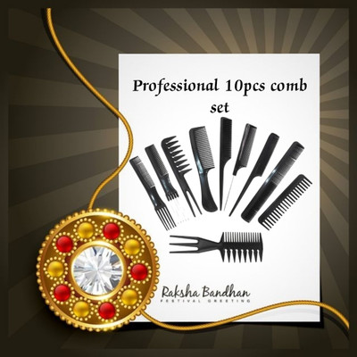 Yuvami's Set of 10 Pcs Multipurpose Salon Hair Styling Barber Professional Comb Kit