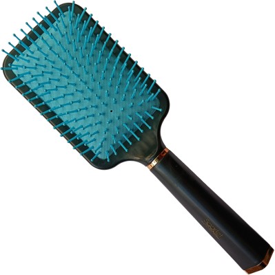 Scarlet Line Professional Plastic Anti Static Paddle Hair Styling Brush with Wooden Handle