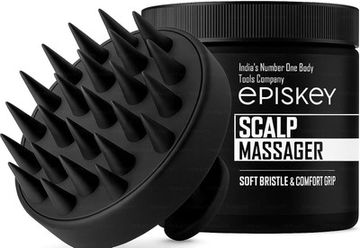VALKYRIE Scalp Massager Shampoo Brush With Soft Silicon Bristles For Men & Women | Black