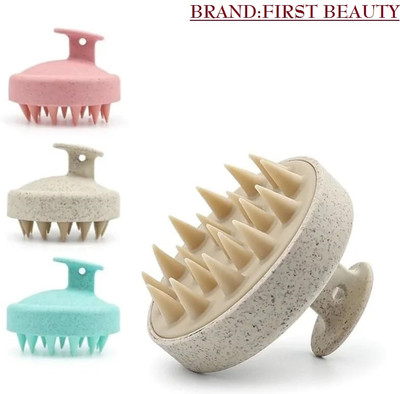 FIRST BEAUTY 3pc Pack Scalp Massager Shampoo Brush, Eco-friendly with Soft Silicon Bristles