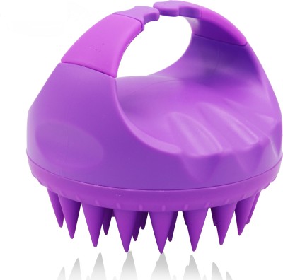 SEAGULL Scalp Massager Shampoo Brush for Dandruff Removal, Hair Washing, With Soft Silicone Bristles for Exfoliation & Hair Massage {Purple} (Pack Of 1)