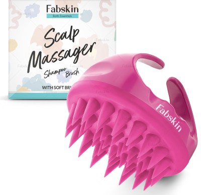 Fabskin Hair Scalp Massager Shampoo Brush with Soft Silicone Bristles, Anti Dandruff, Exfoliating with Scalp Care (Pink)