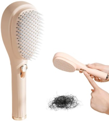 Not available Retractable Hair Brush Self-Cleaning Bristles - Anti-Static for All Hair Beige