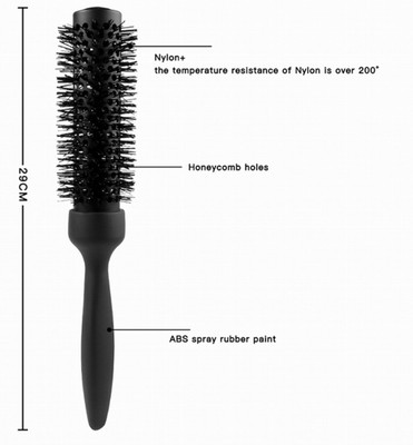 FOLELLO Round Ceramic Hair Brush for Blow Drying with Ionic Bristles, 65mm