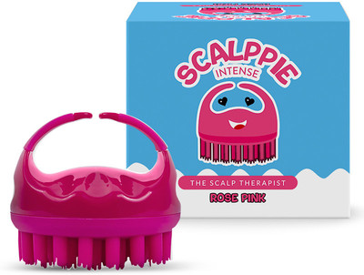 Scalppie Intense Silicone Hair Scalp Massager&Shampoo Brush Prevents Dandruff-Rose Pink