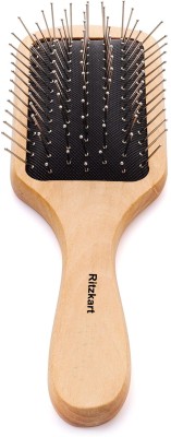 RITZKART Metal Pin Bristle Anti-Static Paddle- Rounded Steel Bristles Hair Brush