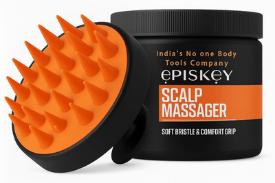 Episkey Scalp Massager Brush With Soft Silicon Bristles For Men & Women | Orange-BO35