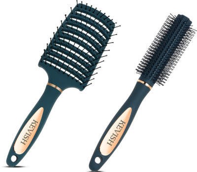 KevIsh Hair Brush Combo Set – Vent Brush & Round Brush for Fast Drying for Men & Women
