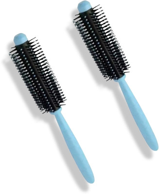MICLAC Professional roller comb for men,Curling round comb for kids 2PCS,Multicolor