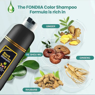 KENZY Herbal black Hair Dye Shampoo 15-20 Min, 3 in 1 Instant Hair Color Shampoo(500 ml)