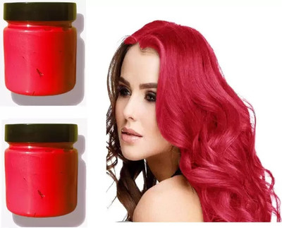 GFSU - GO FOR SOMETHING UNIQUE Instant Cream Hair Color Wax for Party , Red