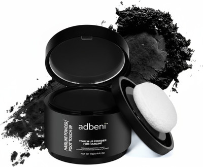 adbeni Hairline Powder – Instant Root Touch Up, Long Lasting, Waterproof,Natural Look , BLACK