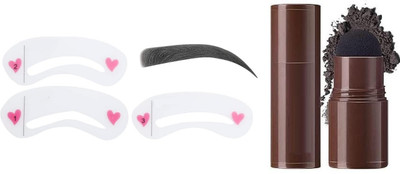 Emijun 2 In 1 Eyebrow & Hairline Stamp with Stencil Kit , black