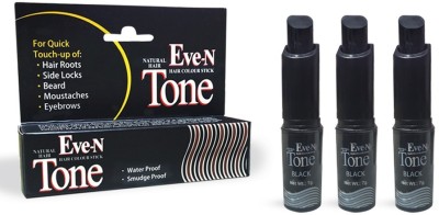 EVE-N True Natural Tone Temporary Hair Touch Up Dye Stick, 7g x 3pcs=21g , Black
