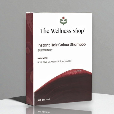 The Wellness Shop Natural Instant Burgundy Hair Color Shampoo, Easy Hair Colour for Men & Women , Burgundy