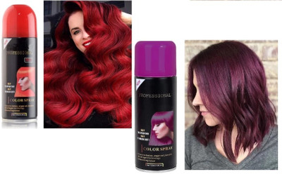 GULGLOW99 RED & VIOLET Temporary hair color Spray instant hair colour for man and woman Hair Spray(250 ml)