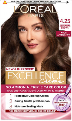 L'Oréal Paris Excellence Creme Hair Colour |Grey Coverage & Ammonia free , Aishwarya's Brown 4.25