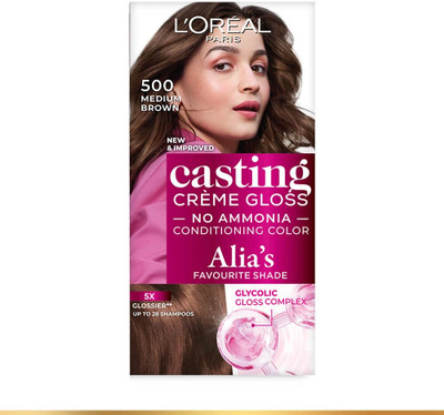 L'Oréal Paris Casting Creme Gloss With Glycolic Gloss Complex Alia's Favourite Shade , Medium Brown