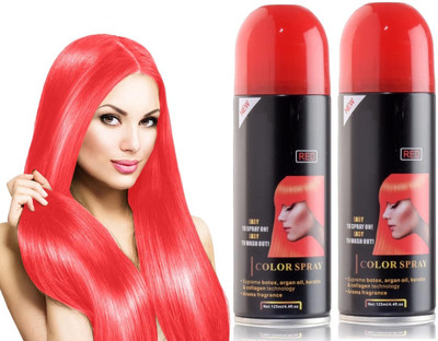 MYEONG Temporary & Instant Use All Day Red Hair Color Spray Combo Pack Hair Spray(250 ml)