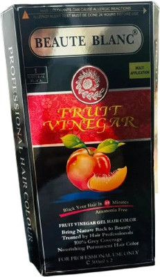 BEAUTE BLANC Fruit Vinegar Hair Color Natural Black Hair in 10 Minutes NEW PACKING , Natural Black
