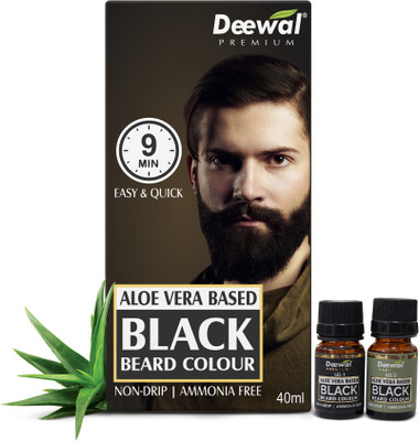 Deewal Premium Gel Black Beard Colour for Men, 9 Min Quick Formula , Black