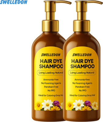 SWELLEDON Japanese Hair Dye Ammonia Free Color Botanical Hair Color , BLACK