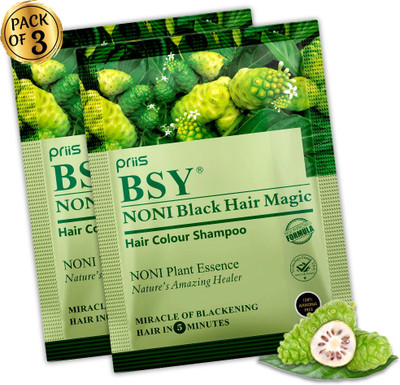 PRiiS BSY Noni Black Hair Magic 20ml x 3 sachets , Black , Black