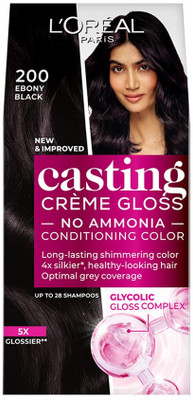 L'Oréal Paris Casting Creme Gloss With Glycolic Gloss Complex , 200 Ebony Black
