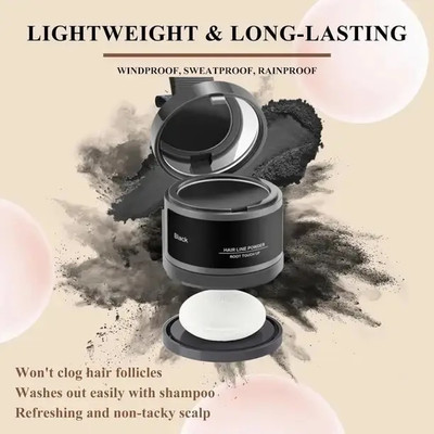 THTC Hairline powder for men & women Highly Pigmented, Fuller and Denser , black