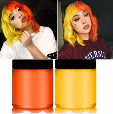 YAWI Professional temporary hair color wax washable instant colour for man and woman , ORANGE AND YELLOW