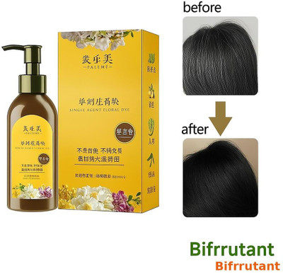 BIFRRUTANT Japanese Hair Dye Shampoo Offering Rich Hair Color Finish , BLACK