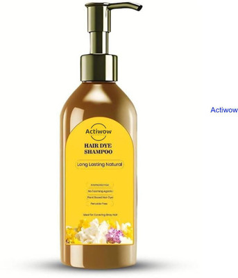 ACTIWOW Black Hair Dye Shampoo For Fuller, Black Hair , Black