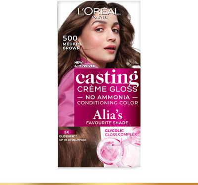 L'Oréal Paris Casting Creme Gloss With Glycolic Gloss Complex Alia's Favourite Shade Mini , Medium Brown