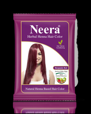 Neera Herbal Natural Burgundy Red Henna Hair Color 15G Pack(Pack of 20) , Burgundy
