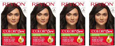 Revlon Color N Care Permanent Hair Color Cream 107.5 ml x 4 , 3 Darkest Brown