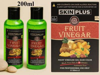 diva4evr Fruit Vinegar Gel Hair Color – Natural Black (A+B Pack) , Natural Black