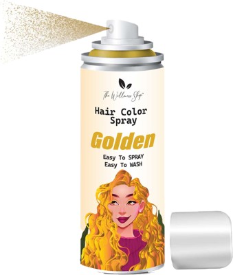 The Wellness Shop Temporary Golden Yellow Hair Color Spray with Argan Oil, Keratin & Collagen , Golden Yellow