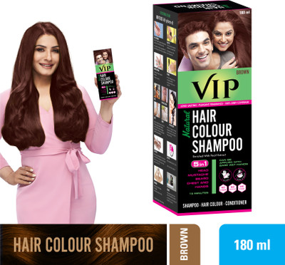 VIP Hair Colour Shampoo, 180ml , Brown