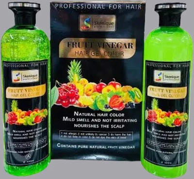 Premium Skeinique Professional Fruit Vinegar Natural Black Hair Dye Gel Color , Natural Black