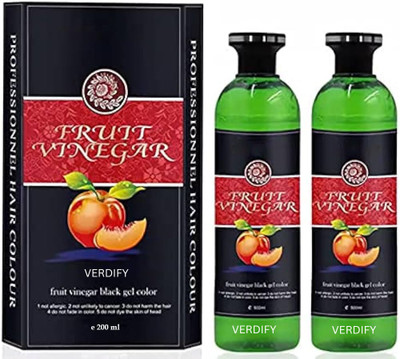 VERDIFY Fruit Vinegar Hair Color for Women ,Men Natural Black,100x2ml , GREEN