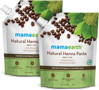 MamaEarth Natural Henna Paste, Ready to Apply, with Henna & Dark Roasted Coffee , Natural Black