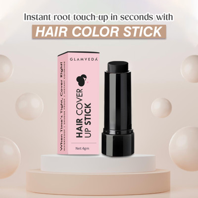 GLAMVEDA Hair Colour Stick| Instant Black Hair Colour|Cover Grey Root & Natural Hairline| , Black